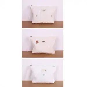 누빔 기저귀 자수 파우치 순면 다용도 미니백 선택