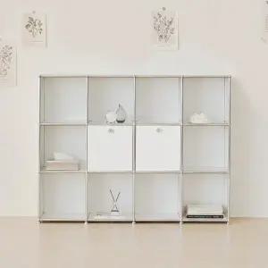 포스트모던 발렌 4X3 미드센츄리 모듈 책장 1600 3단 C3 (2도어)