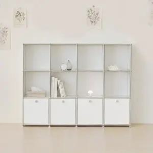 포스트모던 발렌 4X3 미드센츄리 낮은 책장 1600 3단 C3 (4도어)