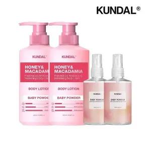 쿤달 퓨어 바디로션 베이비파우더 500ml x2개+바디미스트 베이비파우더 128ml x2개