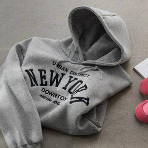 (안나앤플러스) 디스트 레터링 기모 후드티[티셔츠DZU53] 빅사이즈