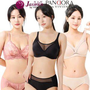 [비너스 비비안] 브라 팬티 세트 빅사이즈 여성 속옷 브래지어 노와이어 여자 A B C D