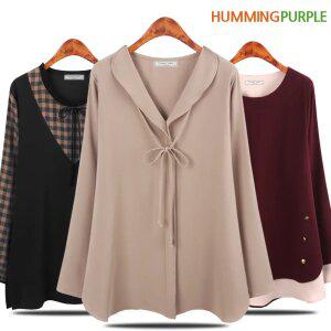 [허밍퍼플]롱원피스/티셔츠 겨울신상 블라우스 셔츠 남방 결혼 정장 긴팔티 롱티 여자