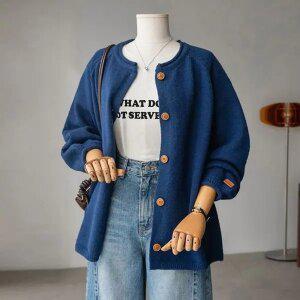 (안나앤플러스) 폴인 패치 롤링 가디건[가디건DYY61] 빅사이즈