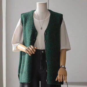 (안나앤플러스) A. 포비즈 버튼 울 베스트[베스트C1024H02] 빅사이즈