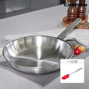 쉐프윈 통5중 316 마스터클래스 후라이팬 28cm+실리콘 스파츌라(색상랜덤)