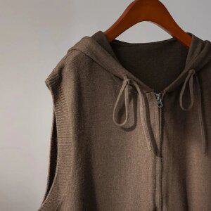 (안나앤플러스) A. 엘바 집업 후드 베스트[베스트D0919I03] 빅사이즈