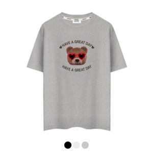 제네브 국내생산 쿨코튼 20수 반팔티셔츠 하트베어/M~3XL까지