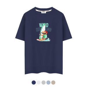 제네브 국내생산 쿨코튼 20수 반팔티셔츠 서핑베어/M~3XL까지