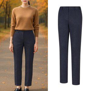 콜핑 2093PK527W 패턴 프린트 기모 슬림핏 간절기 여자 가을 바지