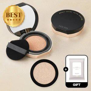 (40%+7%묶음할인/+클렌징티슈)에이지투웨니스 노블커버 새틴쿠션 본품+리필