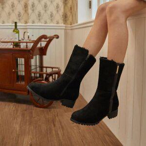 [분홍코끼리]원더풀 골드 털부츠(4cm)