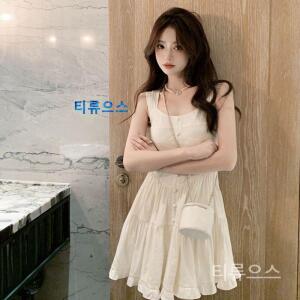 러블리 민소매 미니 원피스 티류으스