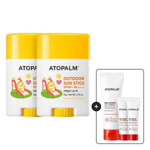 아토팜 야외놀이 선스틱 21g SPF50+ PA 2개 GIFT) 엠엘이크림8m*2+로션60ml