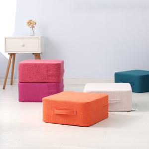 티류으스 두꺼운 패브릭 린넨 사각 키높이 방석 스툴 쿠션의자