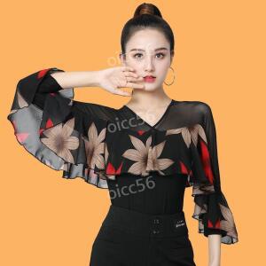 댄스복 상의 탱고 라틴 모던 댄스 댄싱 빅사이즈