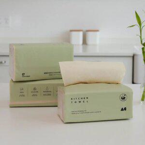 올챌린지 뽑아쓰는 대나무 3겹 키친타월 100매 9개입 그린