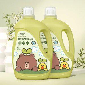 아이러브베베 라인프렌즈 세탁세제 3L 2개 딥클린 액체형 대용량 드럼용 일반용 통돌이