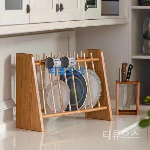 티류으스 진열장 정리대 거치대 랙 선반 원목접시꽂이 그릇