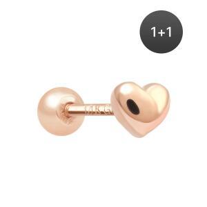 14K 골드필드핀 하트 여성 데일리 패션 심플 피어싱 1+1