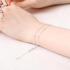 925 SILVER 모줄 체인 두줄 체인 패션 실버 은 팔찌