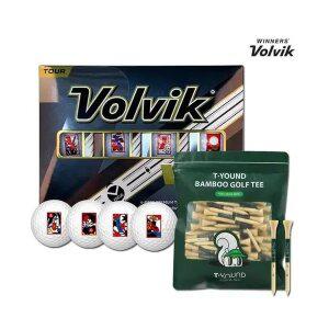 볼빅 VS4 화이트 화투볼 12구 티욘드 대나무 골프티 65p 세트
