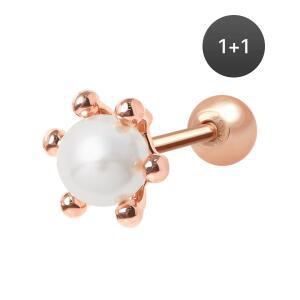 14K 골드필드핀 심플진주 여성 데일리 패션 심플 피어싱 1+1