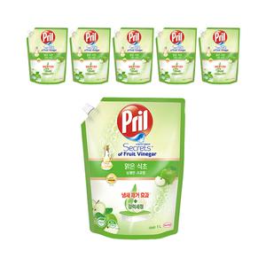 프릴 시크릿오브 맑은식초 사과, 1L, 6개