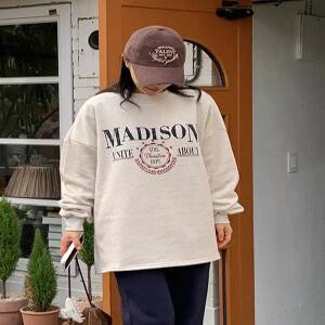 어바웃 기모 오버핏 맨투맨 티셔츠 (4color)