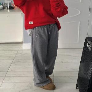 스냅 융기모 세미와이드 트레이닝 밴딩 팬츠 (2color)