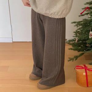 사이드 플리츠 니트 밴딩 팬츠 (2color)