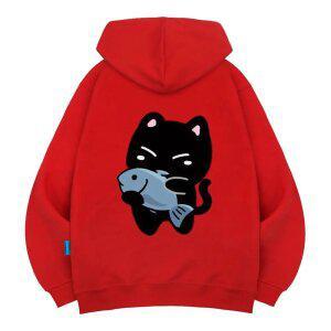 엘라모 기모H 피쉬앤캣 후드티 남녀공용 빅사이즈 M~4XL