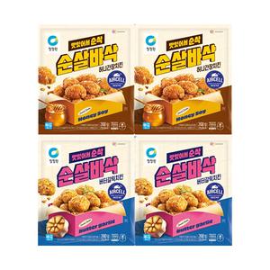 청정원 순살바삭치킨 300g, 4개 (허니간장 2개 + 버터갈릭 2개)