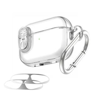 에어팟4 변색방지 분실방지 케이스 4세대 철가루 방지 스티커 카라비너 세트 호환