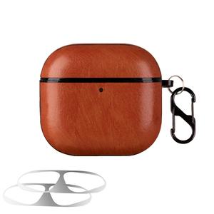 에어팟4 소가죽 케이스 4세대 철가루 방지 스티커 카라비너 세트 호환