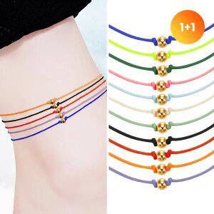 [골드피아] 14K 3mm 골든볼 실 발찌 2개