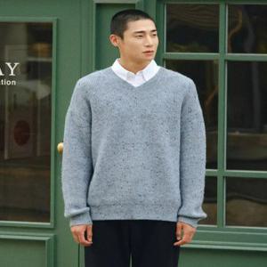 [DIEMS]네프사 브이넥 니트 블루 (오버핏)-LKTVD63OSL