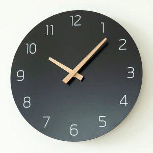 백화상점 무소음 우드 벽시계 벽걸이 거실 원형 시계 무타공 무선 디자인 건전지