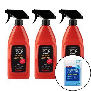 [내일도착]불스원 카나우바 고광택 왁스 3개입 + 다용도타월