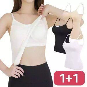 1+1 모달 투인원 끈 브라 나시 캡내장 브라캡나시 브라런닝