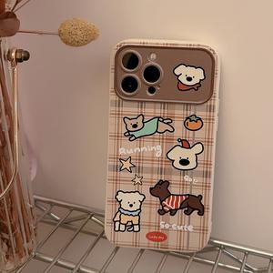 최신 귀여운 아이폰 케이스 달리는 멍멍이 TPU / 핸드폰 12 13 14 15 16 프로 플러스