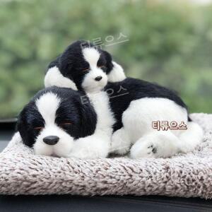 잠자는 숨쉬는 강아지 인형 장식품 리트리버 허스키 티류으스