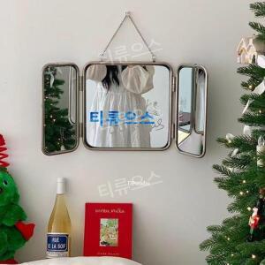 티류으스 북유럽 인테리어 3면 거울 벽걸이 삼단 욕실 화장대