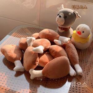 미니 닭다리인형 치킨 쿠션 대파 바게트 음식 티류으스