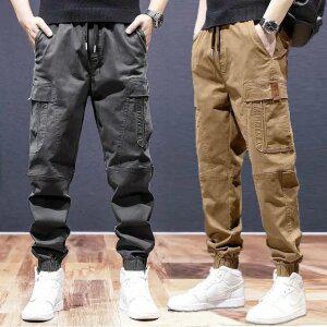 남자 가을 카고 조거 작업복 바지 와이드 밴딩 팬츠 근무복 GN1015