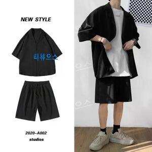 남성수트 여름 정장 세트 7부 소매 자켓 세미정장 데일리 캐주얼 수트 깔끔한 착용감