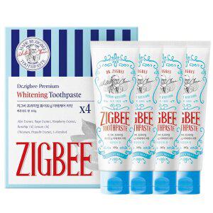 지.그.비 대용량 화이트닝 미백케어 치약 레몬민트향 107g 4개입