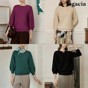 로가시아 25FW 라운드 슬리브 세미홀가 니트 4종