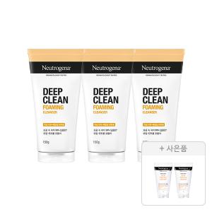 뉴트로지나 NEW 딥클린 포밍 클렌저 150g, 3개 + 증정(아크네 폼 10g, 2개)