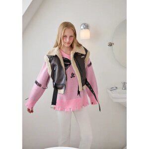 [BLUE LABEL] 크롭 페이크 무스탕 베스트 ER4OMV01